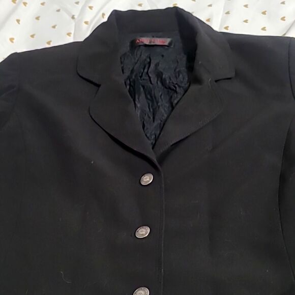 Anne Klein sz 12 Black Blazer Business Office Large Cuffs - Picture 6 of 8